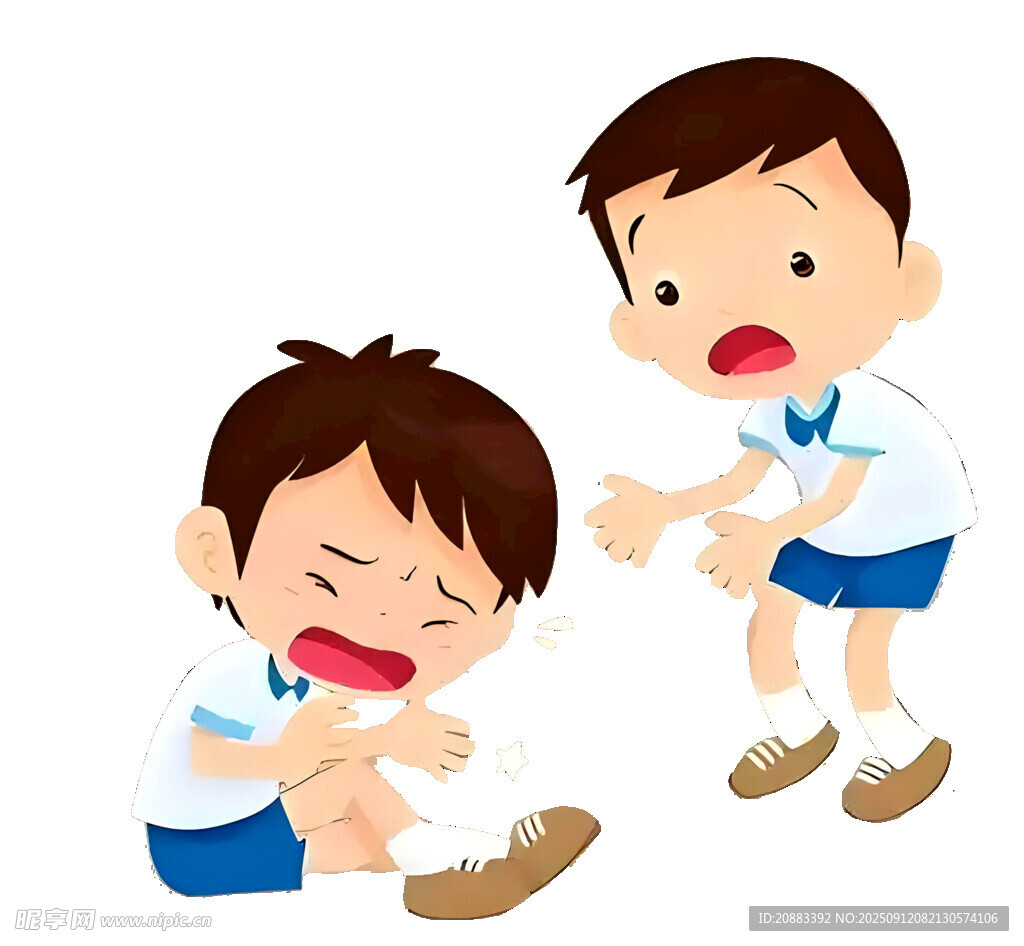 男孩受伤  同伴惊慌救助