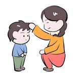妈妈温柔抚摸孩子的头