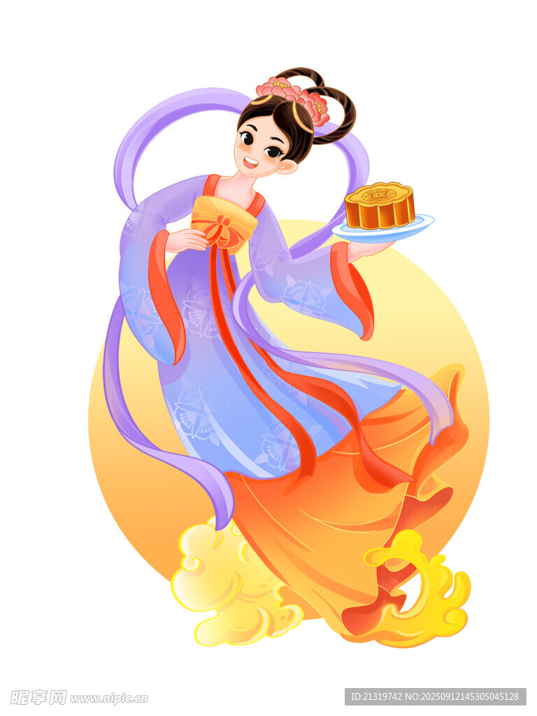 卡通嫦娥插画