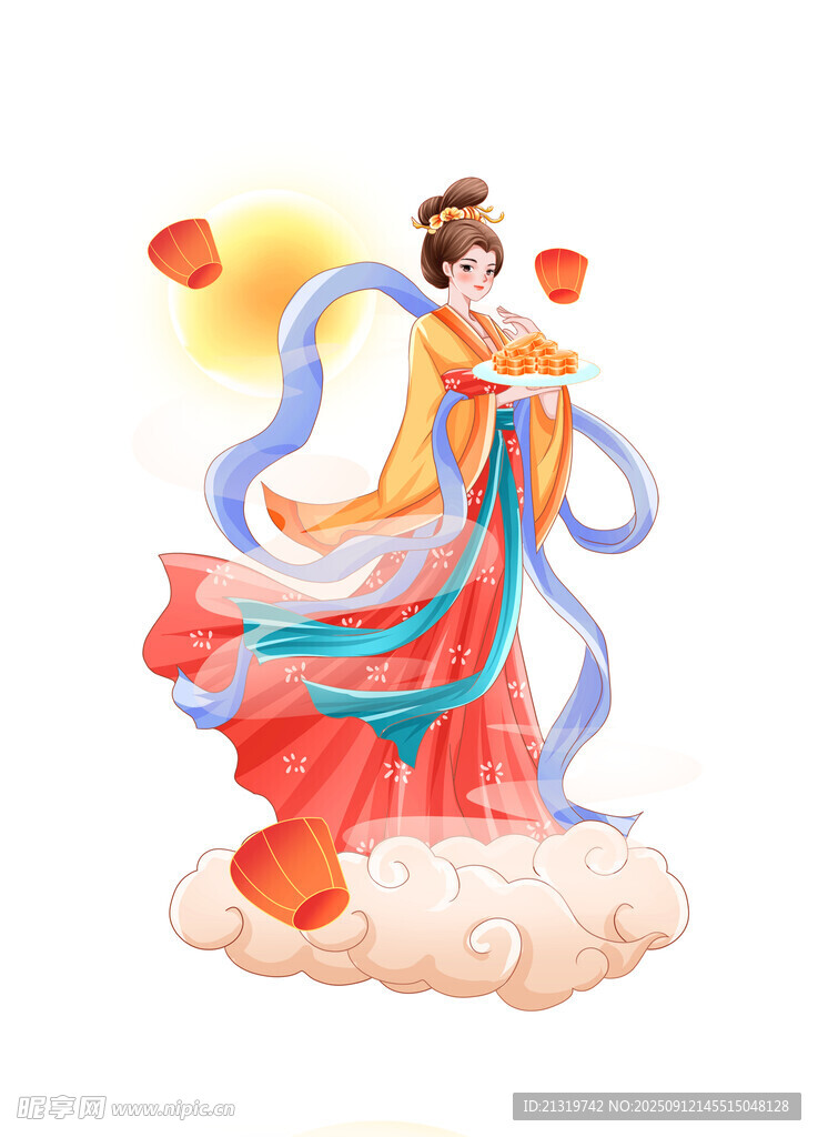 嫦娥插画素材