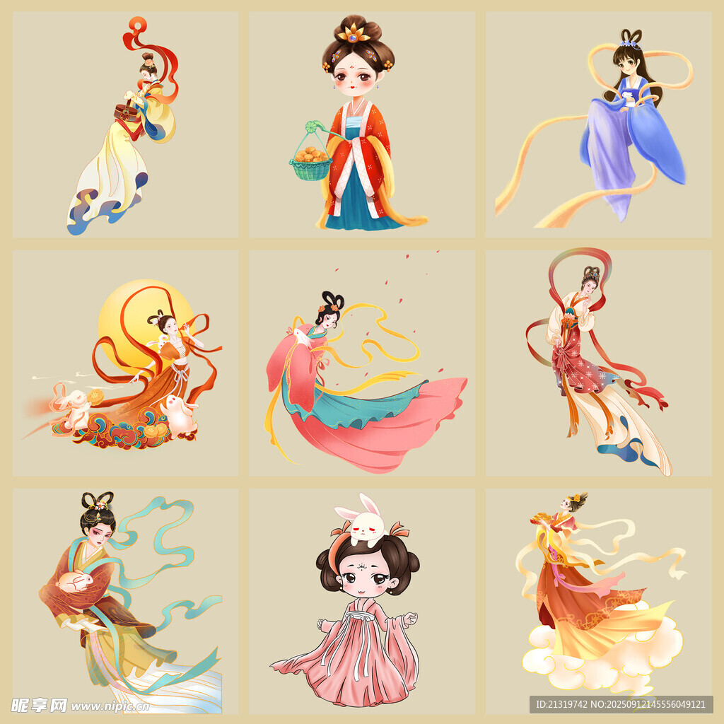 嫦娥插画素材