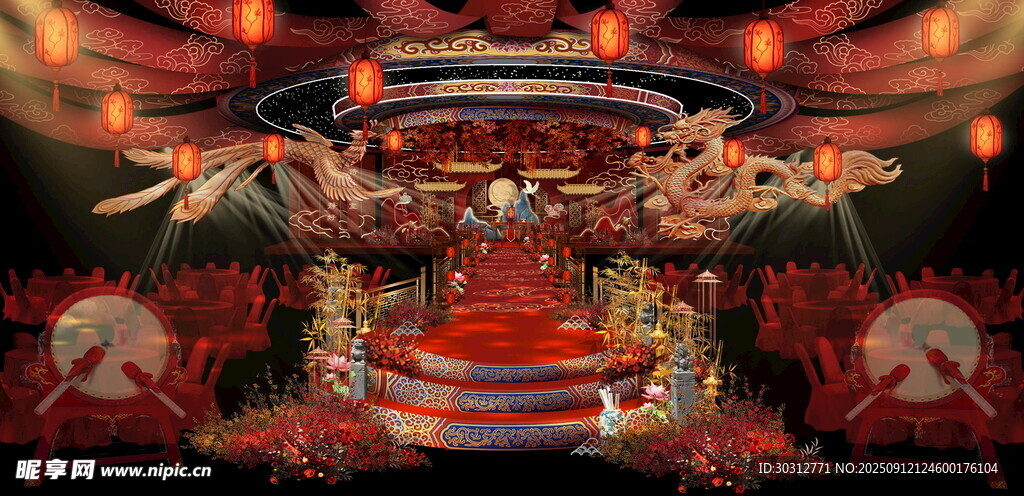 中式奇幻风格神秘祭坛场景