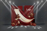 红色舞台装饰展示场景