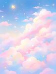 梦幻天空中的绚烂云朵