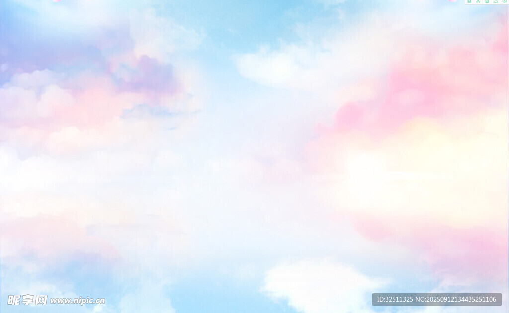 梦幻粉蓝渐变天空背景