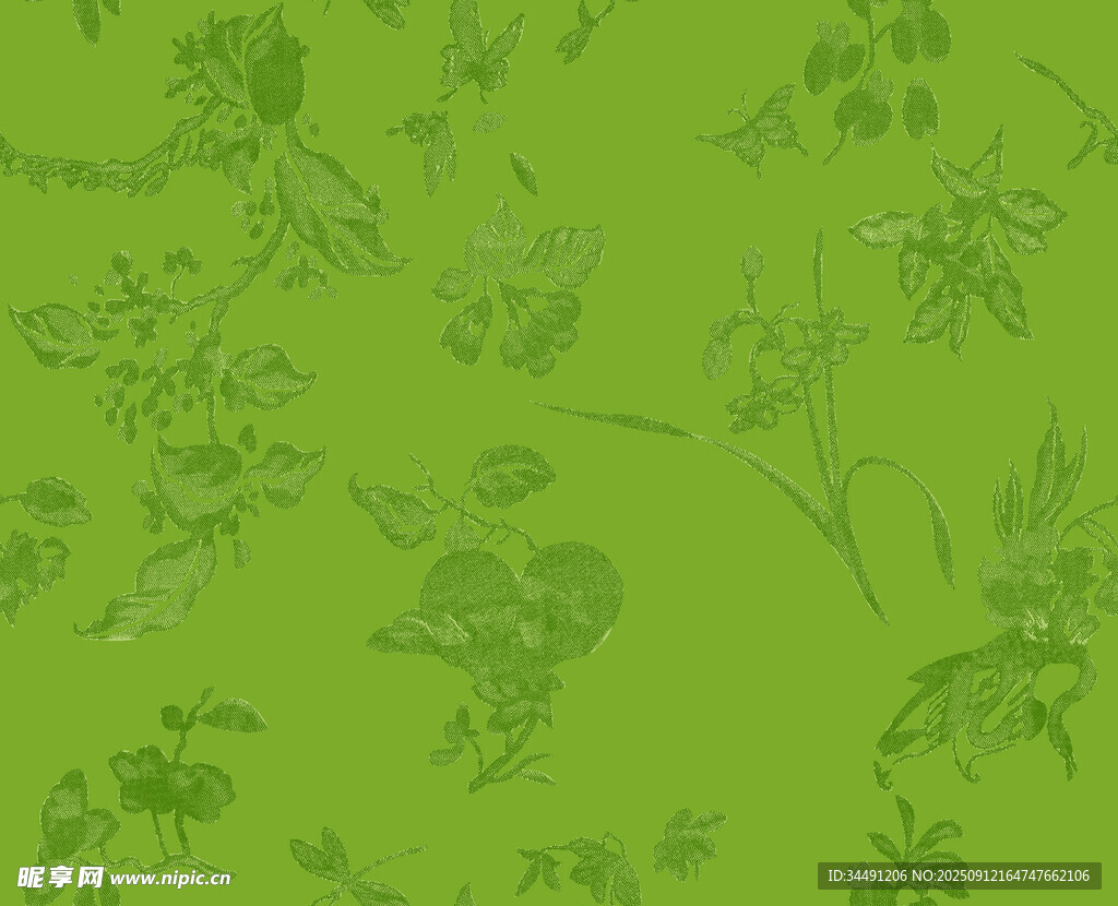 绿色手绘植物图案背景