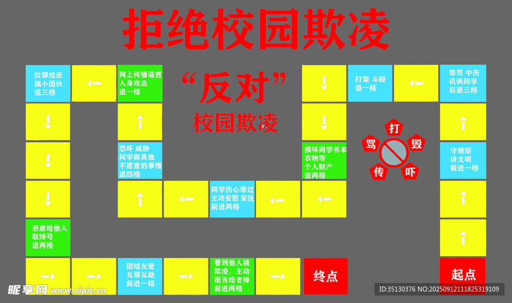拒绝校园欺凌飞行棋游戏