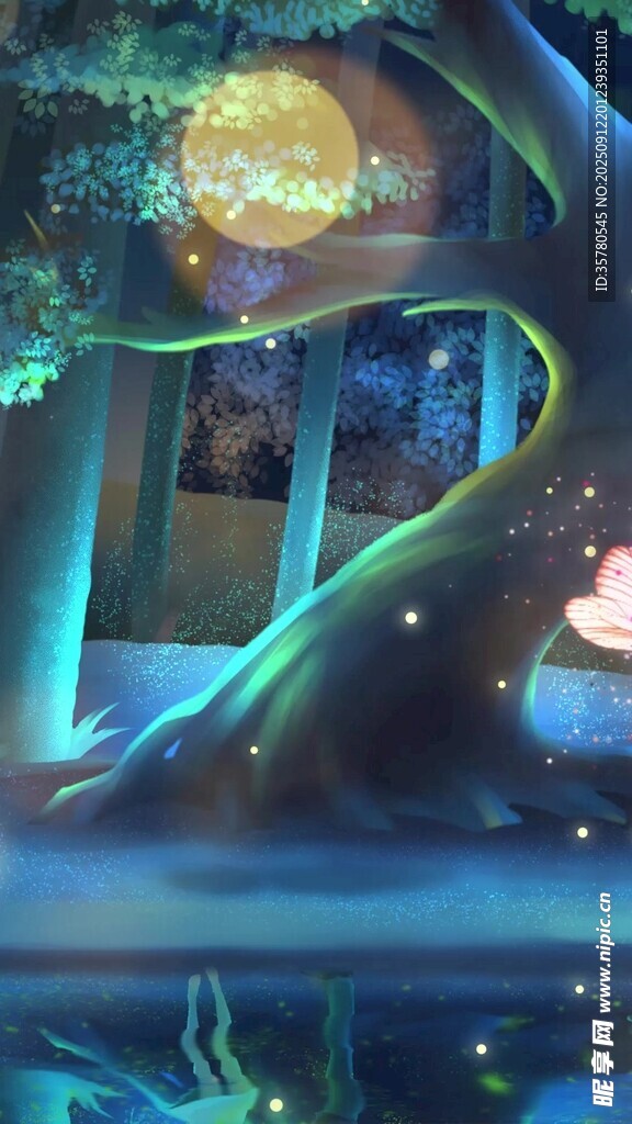 奇幻森林中的蜿蜒藤蔓