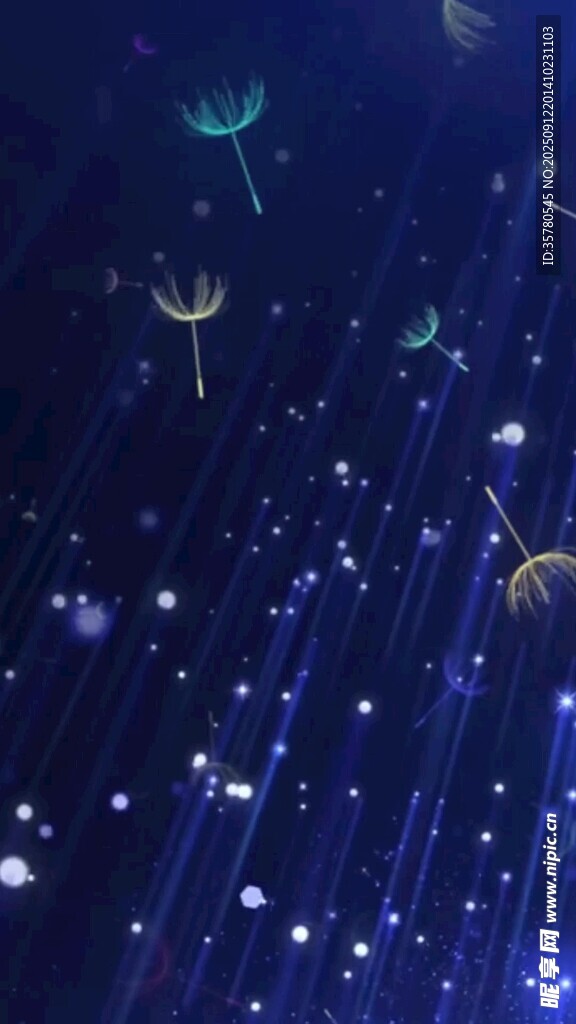 梦幻蒲公英星空背景
