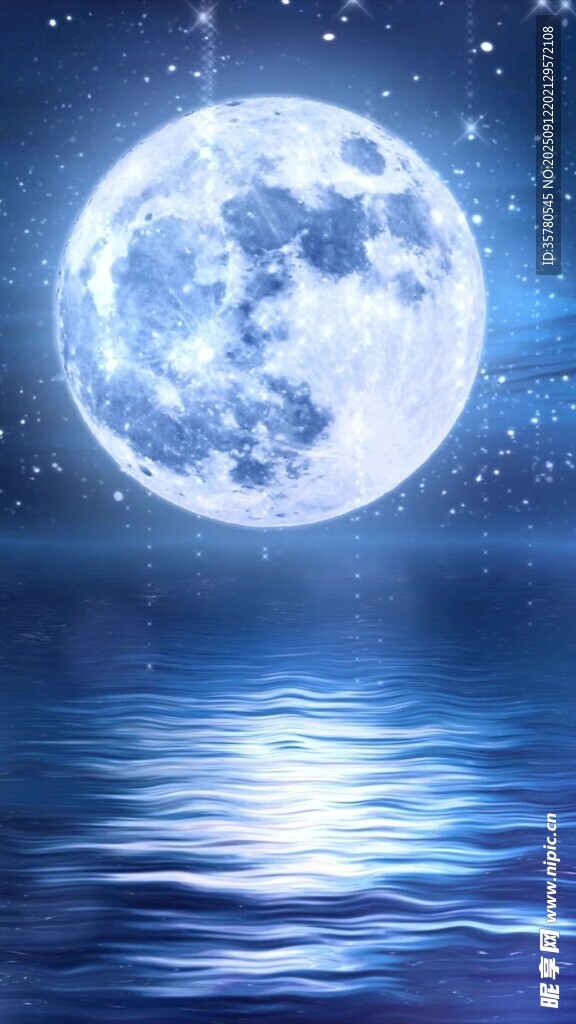 月夜湖景静谧梦幻之境