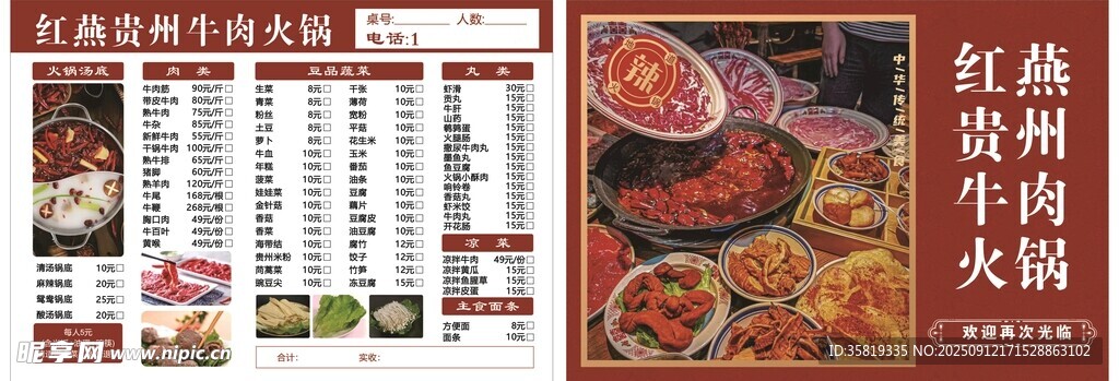 火锅菜单贵州