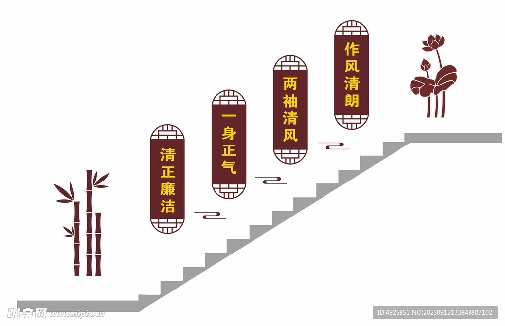 清廉楼梯文化墙