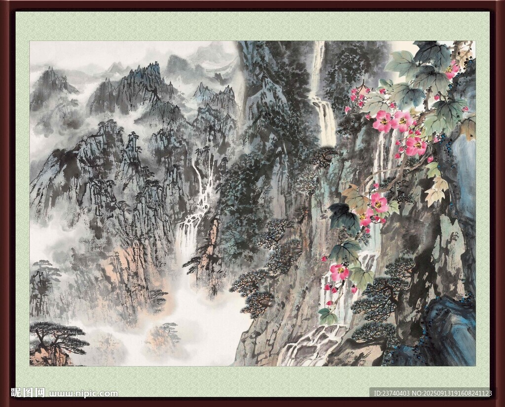 水墨山水国画风景图