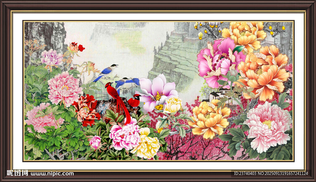 牡丹花国画 