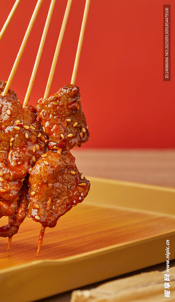 美味烤肉串诱人色泽