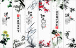 中式花鸟书法装饰画
