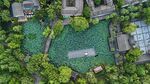 空中俯瞰精致园林景观