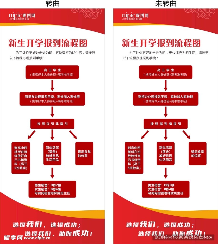 开学报到流程展架