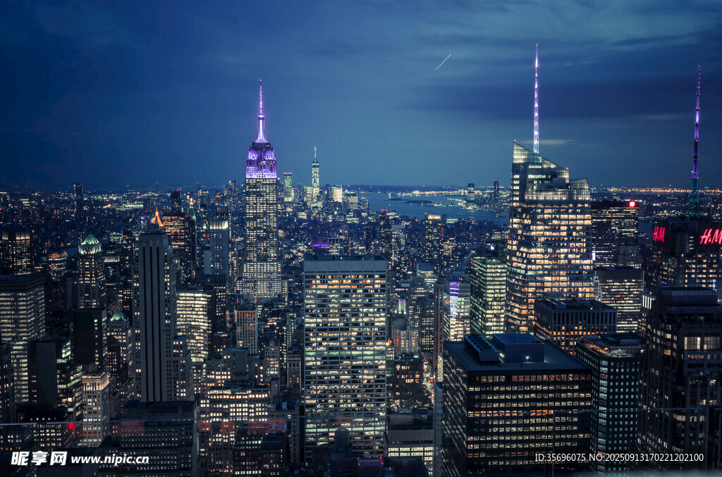 纽约璀璨夜景俯瞰