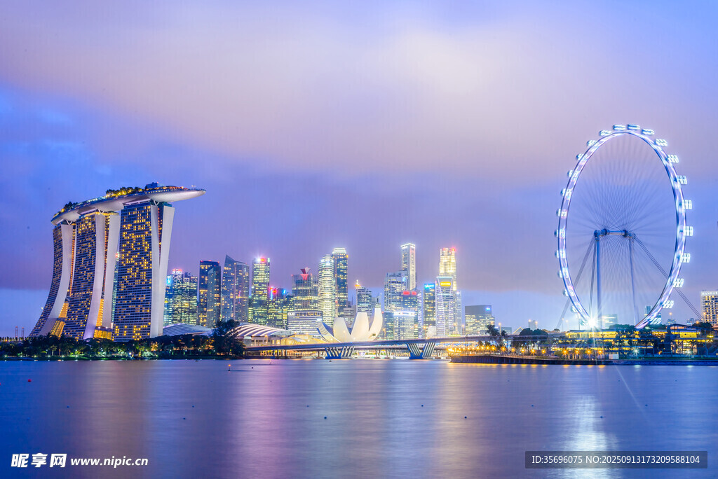 新加坡城市天际线夜景