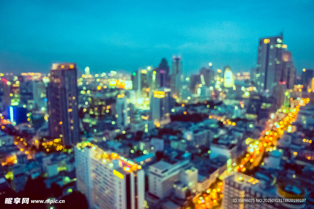 繁华都市夜景俯瞰