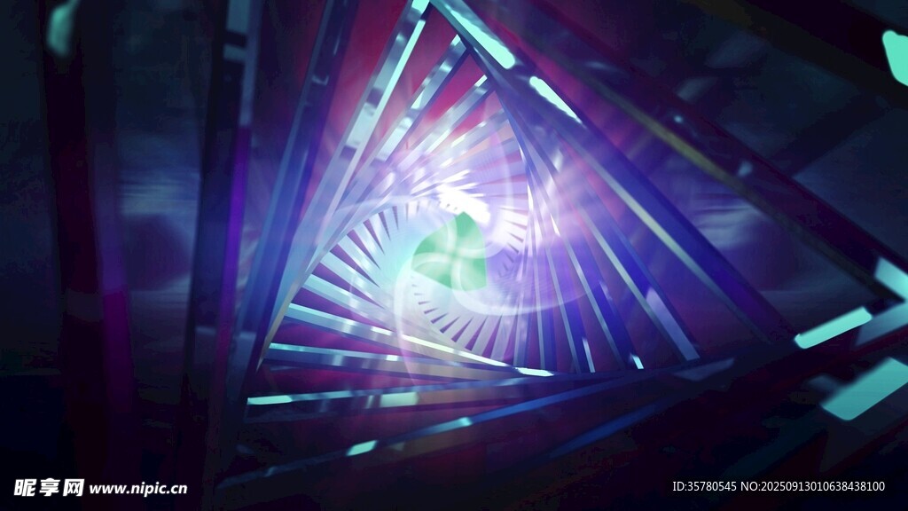4k梦幻炫彩科技感隧道空间