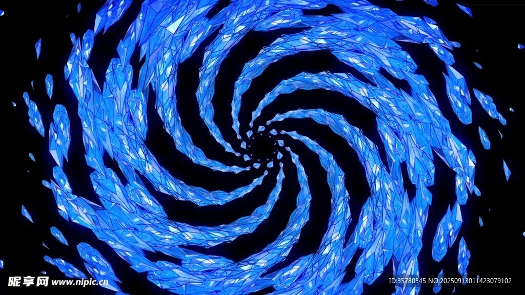 蓝色螺旋抽象图案