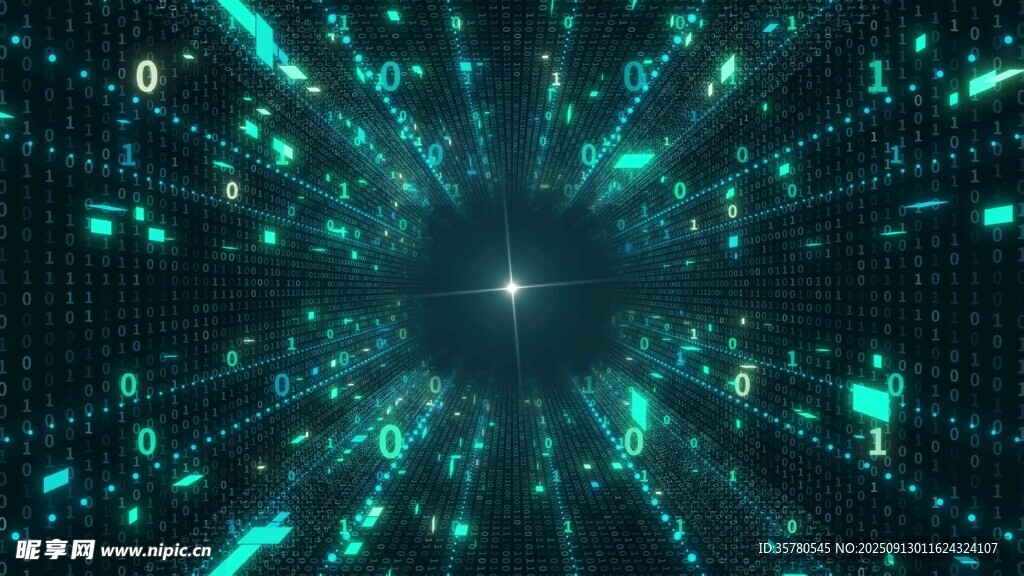 4k科技感宇宙放射状光效背景
