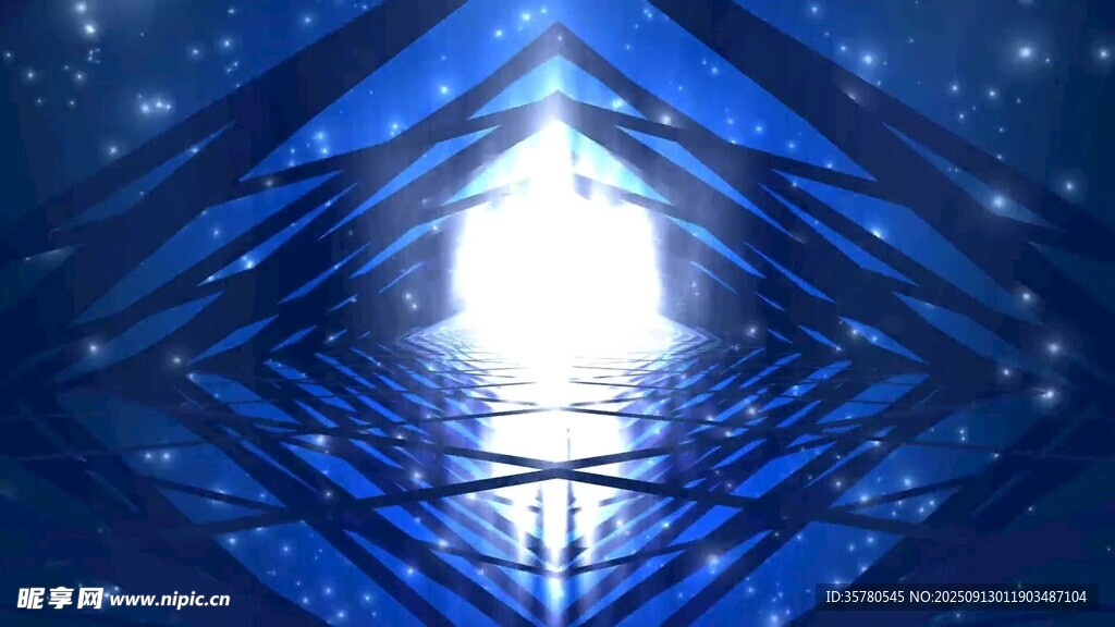 梦幻蓝色几何光影图案