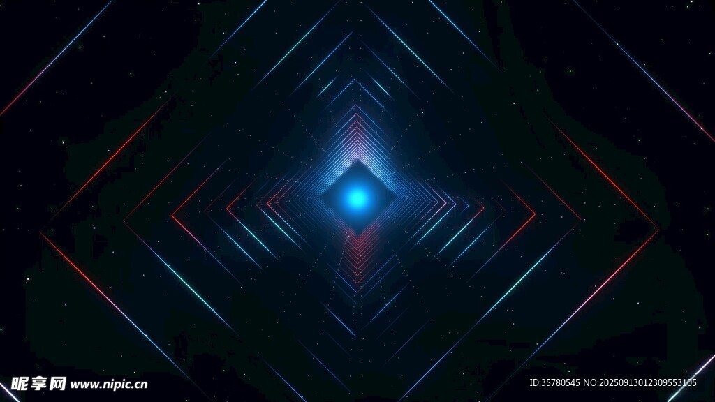 4k炫酷几何光效科技背景图