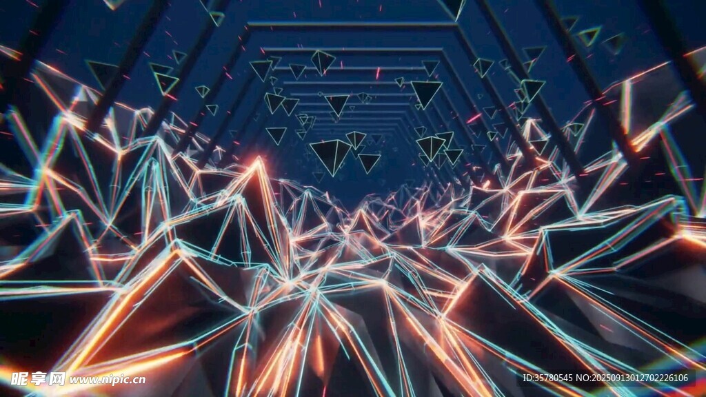 未来感几何线条科幻空间