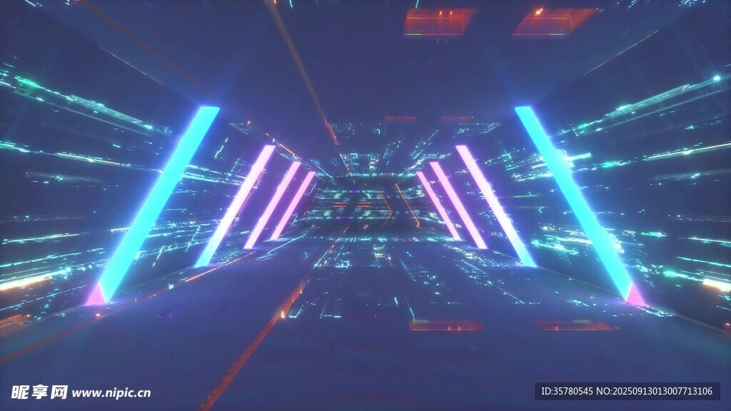 炫酷霓虹灯光科幻赛道