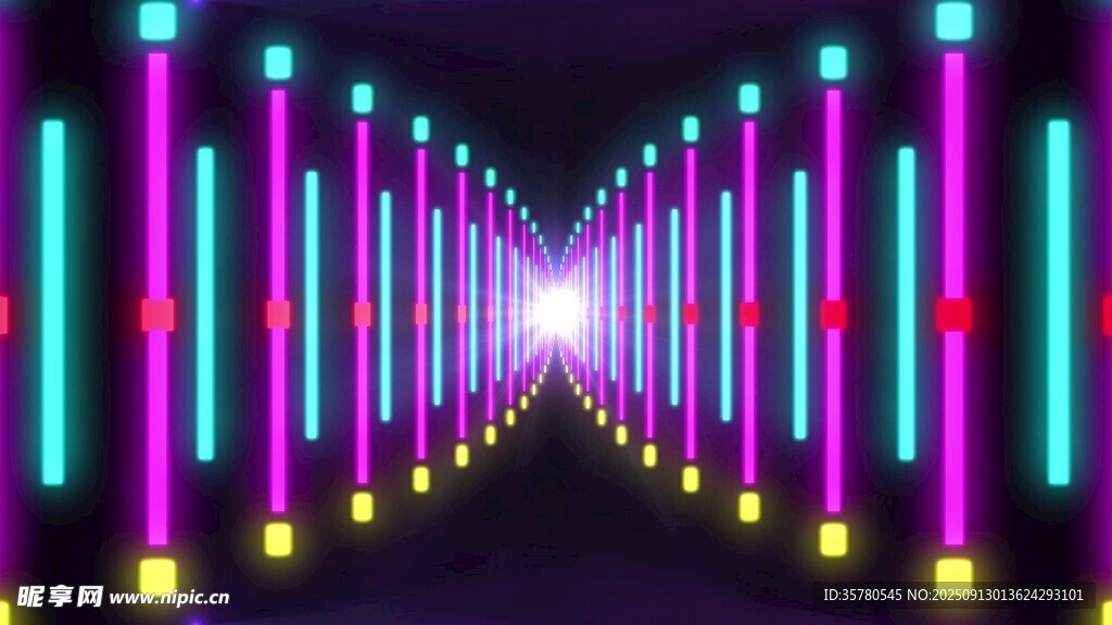 炫彩霓虹灯光隧道