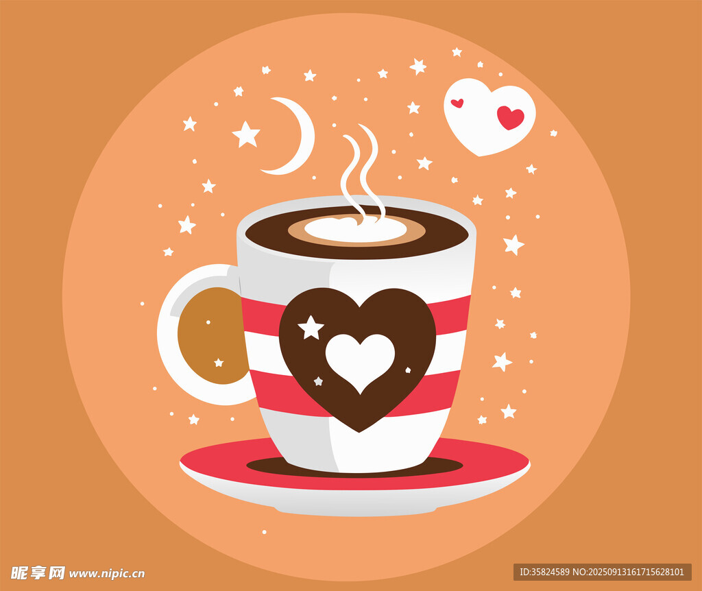 爱心咖啡杯插图