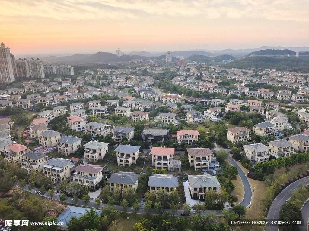 俯瞰美丽住宅小区景观