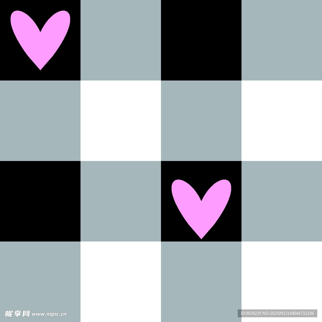 爱心棋盘图案设计