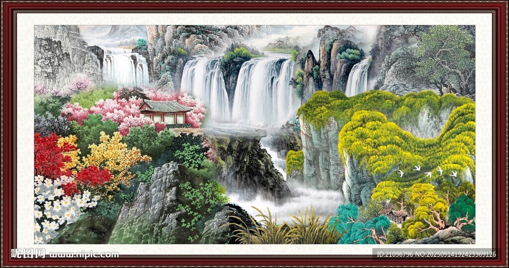 山水花卉国画风景图