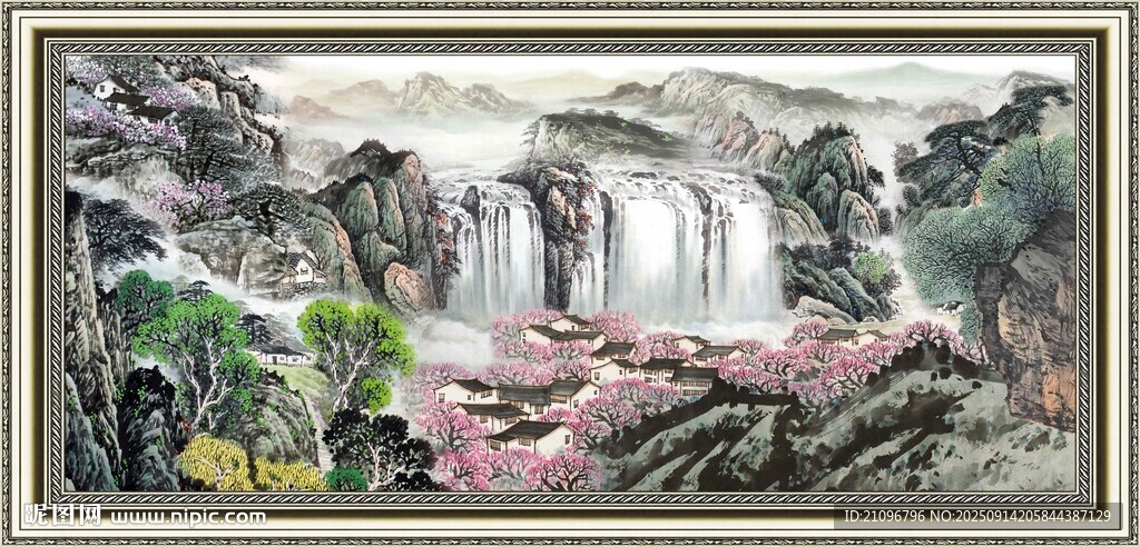 山水国画美景图