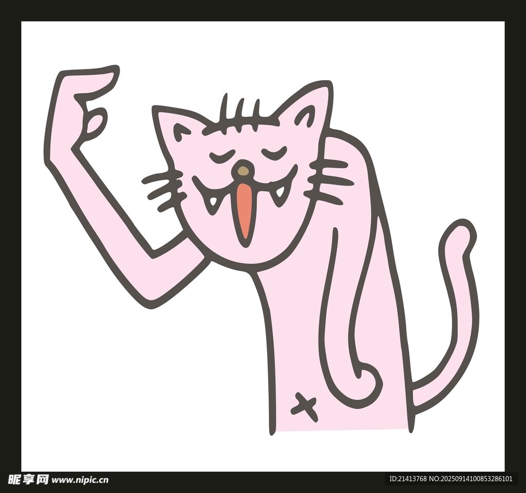 俏皮猫咪比耶