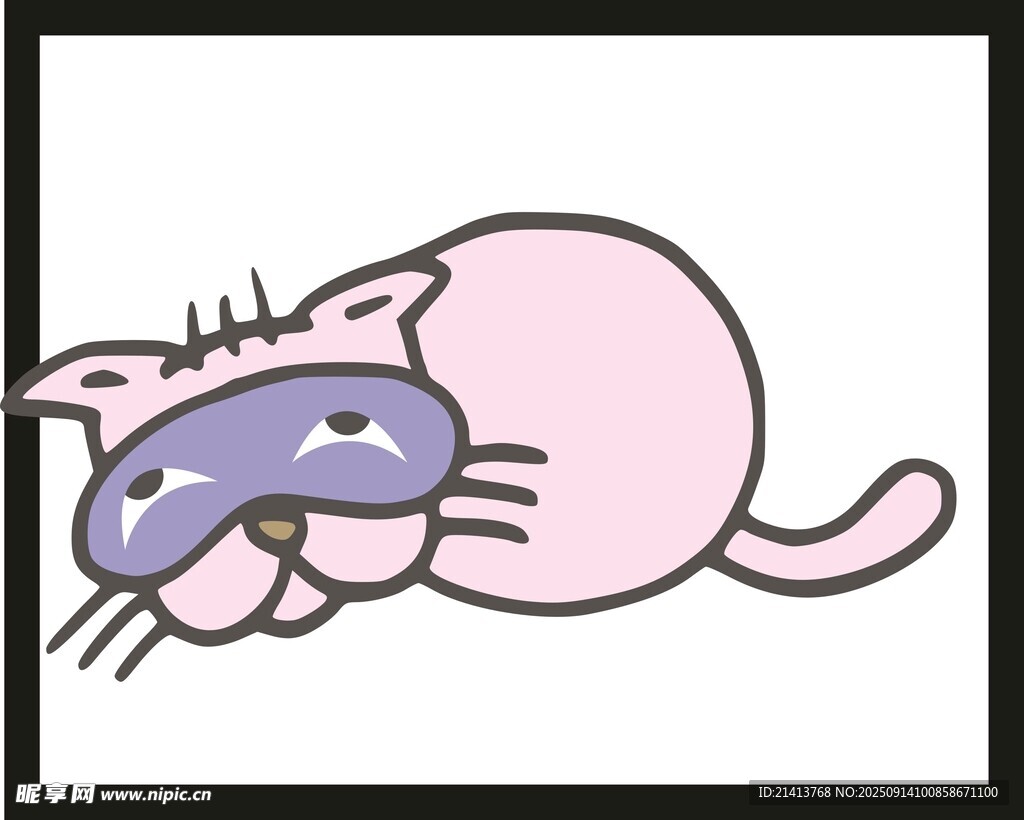 戴眼罩酣睡的可爱猫咪