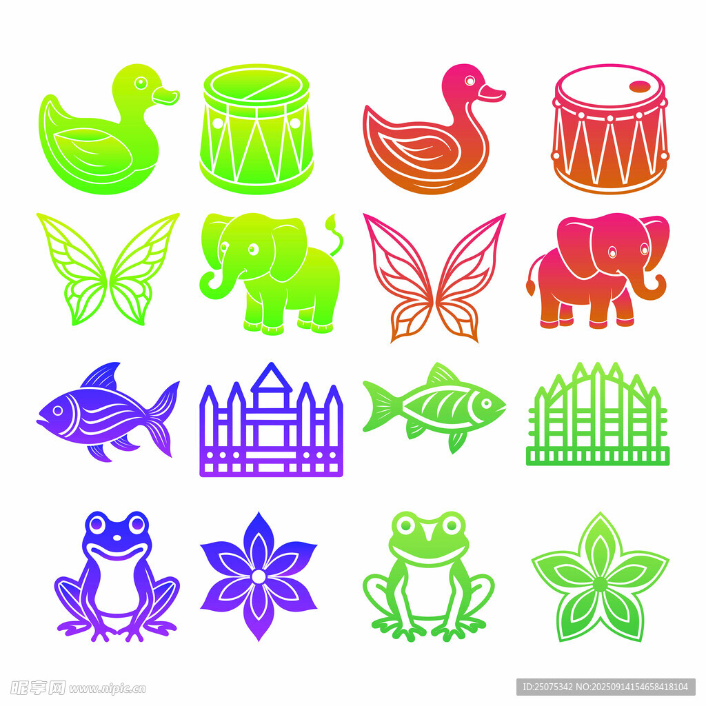动物与植物图案