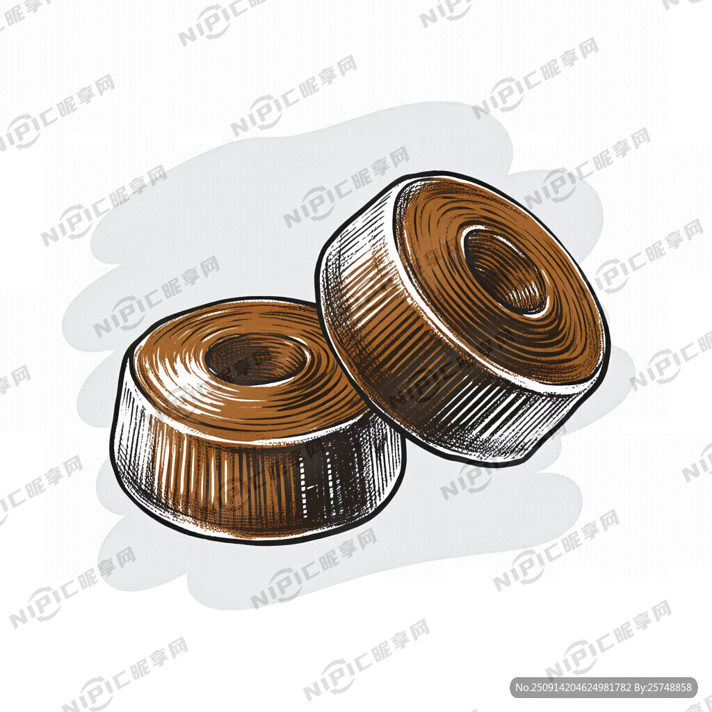 写实 棕榈糖 黑白线稿