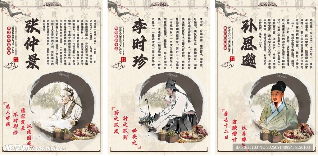 中医人物简介海报