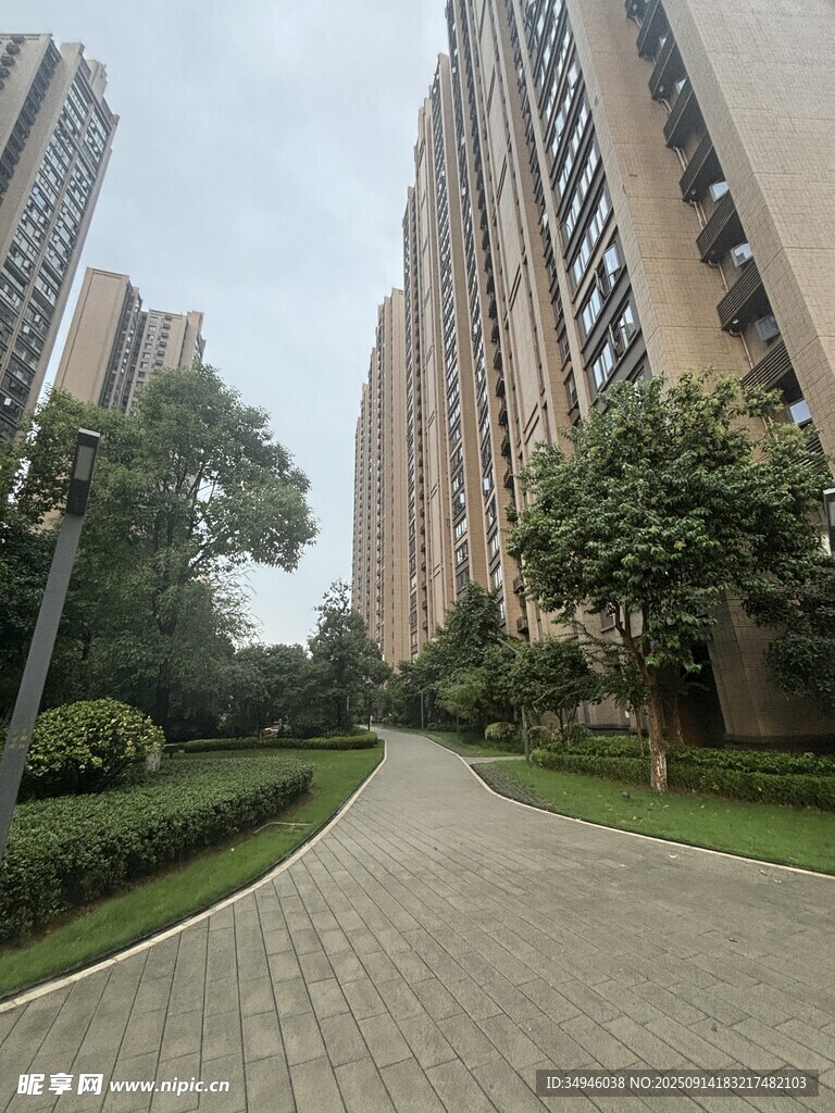 小区内的幽静步道景观