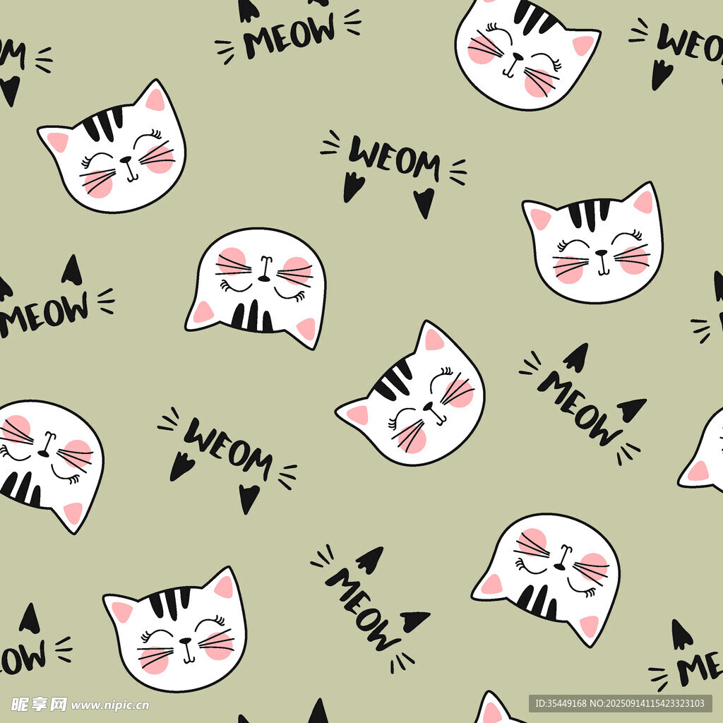 可爱猫咪图案背景设计