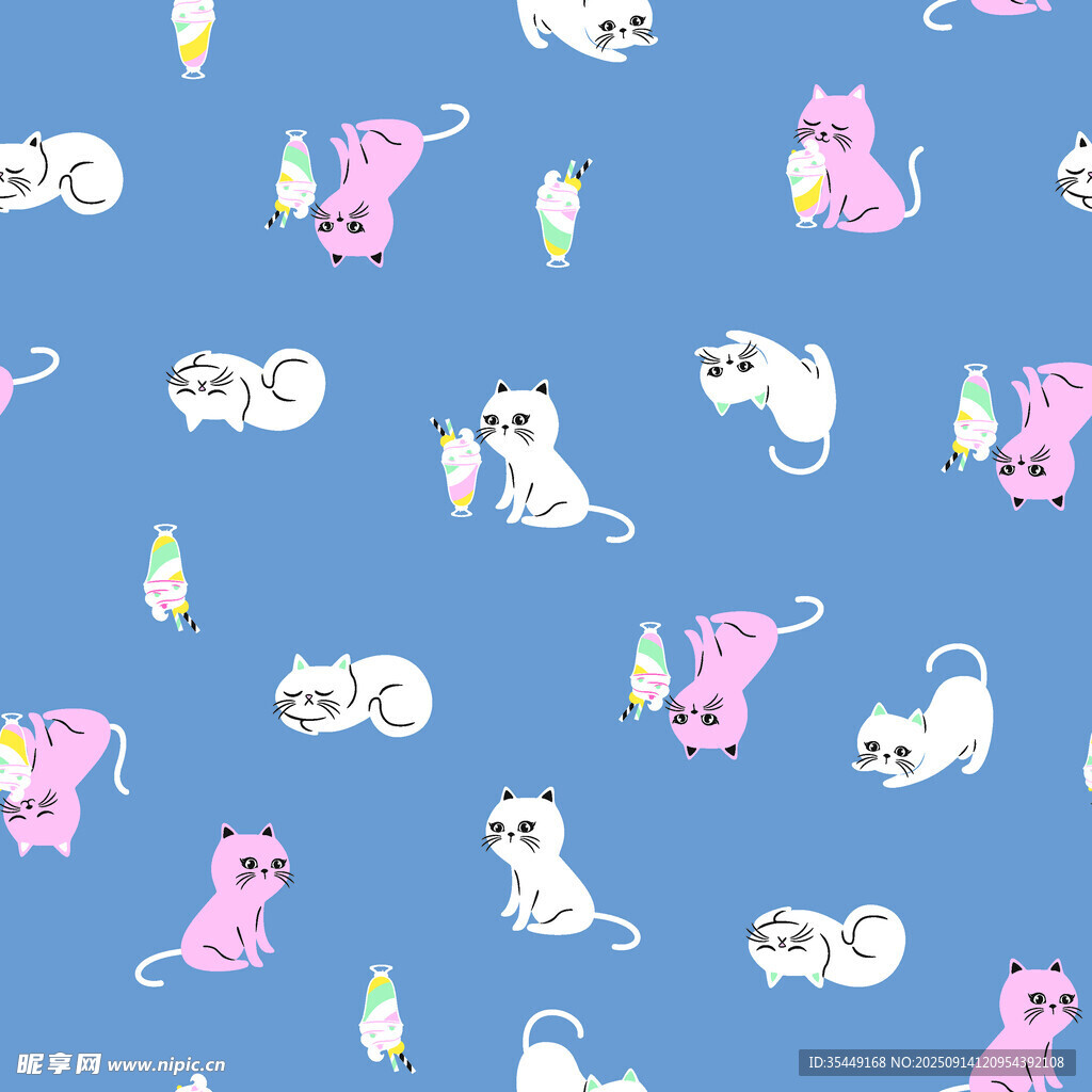 可爱猫咪图案背景图