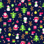 圣诞元素无缝图案背景