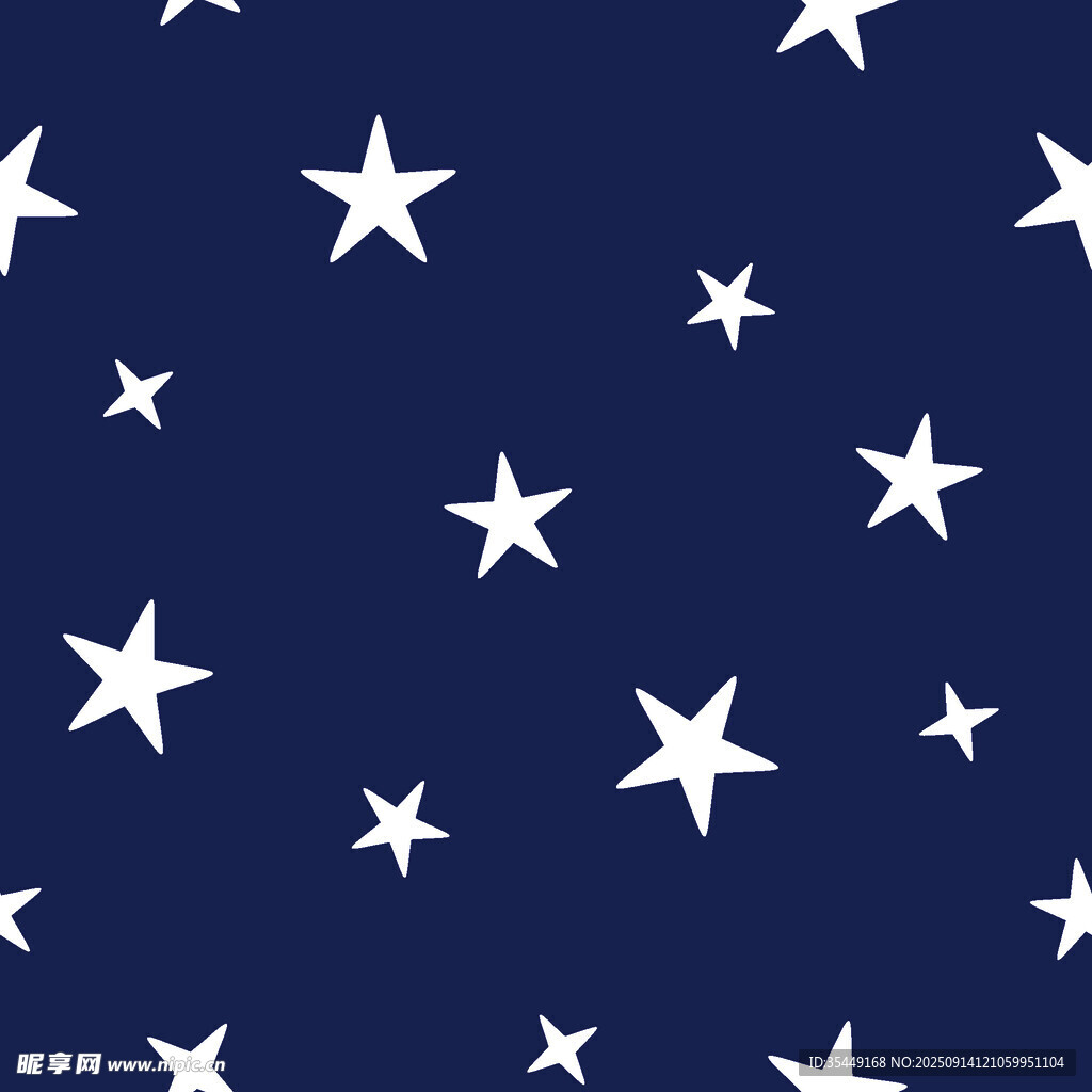 深蓝背景白色星星图案