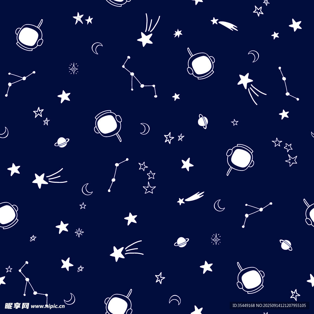 梦幻星空无缝图案背景