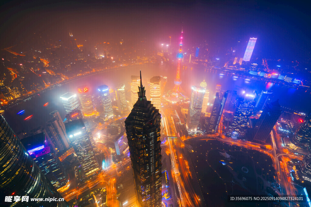 繁华都市夜景俯瞰图